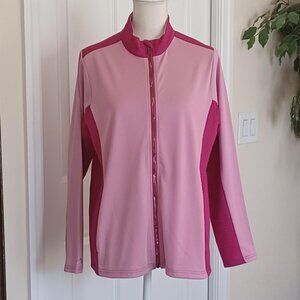 LIKE NEW! Antiqua Pink Colorblock Full Zip Jacket Size XL
